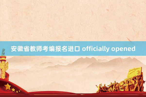 安徽省教师考编报名进口 officially opened